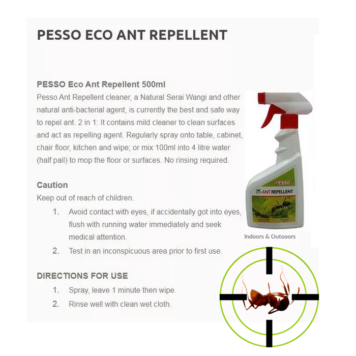 Buy PESSO Eco Ant Repellent Spray (500ml) /Ubat Semut /驱除蚂蚁驱虫清洁剂 car